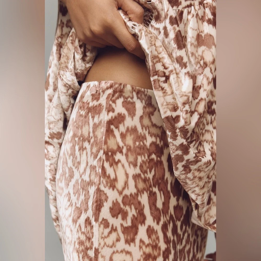 NWT Anthropologie The Tilda Maxi Slip Leopard Skirt: Velvet Edition, Size XS
